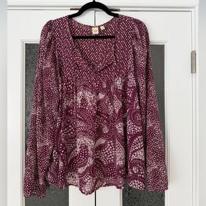 Flowy Printed Blouse with Ties